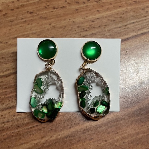 Acrylic Gem Cutout Earrings - Picture 1 of 8
